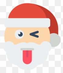Winking Face - Santa Claus Emoji,Facebook Christmas Emojis