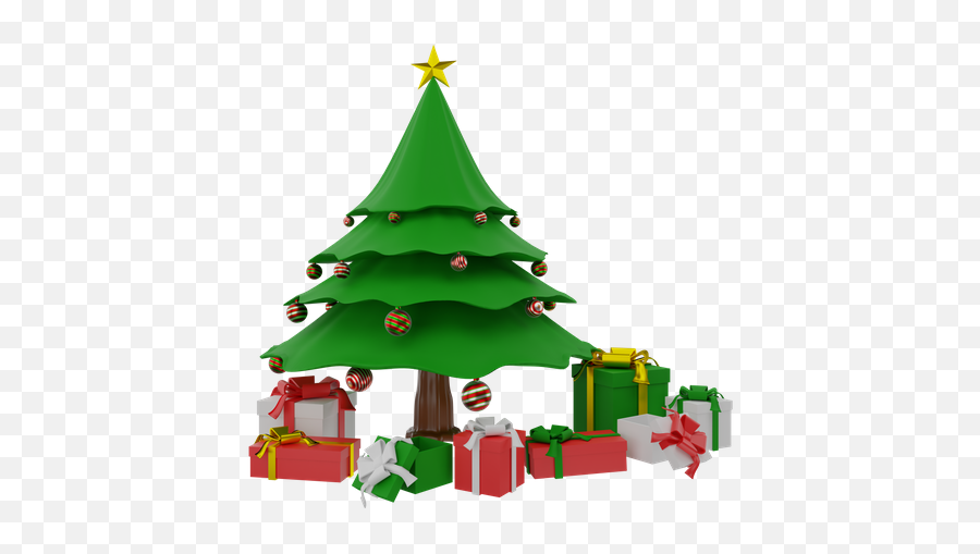 Premium Christmas Tree 3d Illustration Download In Png Obj Emoji,Chistmas Tree Emoji