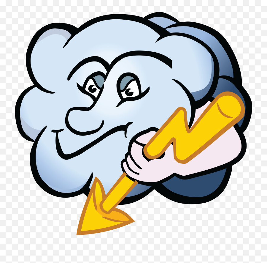 Free Clipart Of A Cloud Character - Transparent Holding A Lightning Bolt Png Emoji,Emoji Blitz Characters