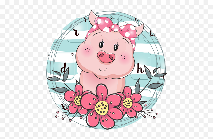 Ti V Ng Dng Ch Bàn Phím Màu Hng D Thng Sng Cho - Lock Screen Pink Pig Emoji,Bàn Phím Emoji