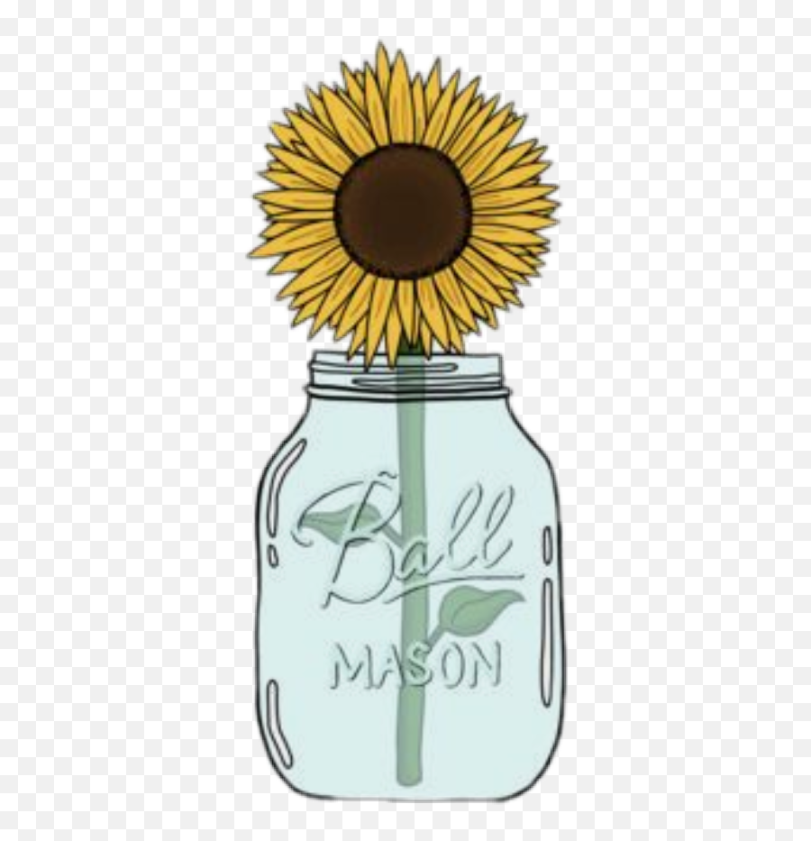 Sunflower Decal Sunflower Sunflower - Clip Art Sunflower In Mason Jar Emoji,Mason Jar Emoji
