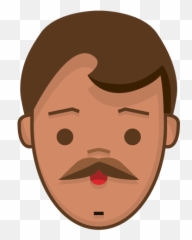Hushed Face Mustache Man Emoji,Hushed Face Emoji