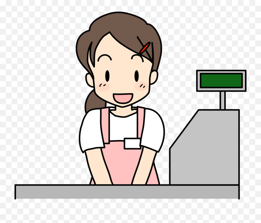 Girl Part Time Job Clipart - Cashier Clipart Png Emoji,Girls Emoji Bathing Suit