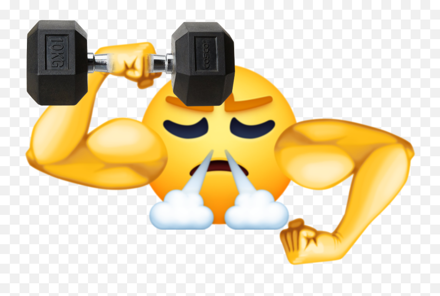 Smiley Muscle Sticker - Dumbbell Emoji,Body Building Emoji
