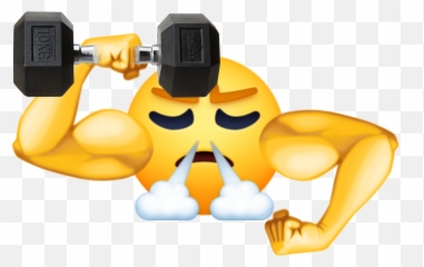 Smiley Muscle Sticker - Dumbbell Emoji,Body Building Emoji