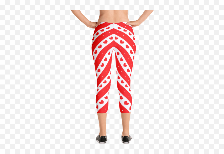 Download Hd Red And White Stripes With Romantic Hearts Capri - For Women Emoji,Free Romantic Emojis