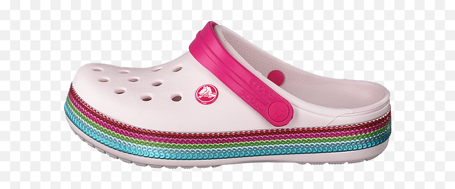 Barely Pink Crocs Crocband Sequin Band Kids Clog Mi - Tilescom Gardening Shoes Emoji,Girls Emoji Sneakers