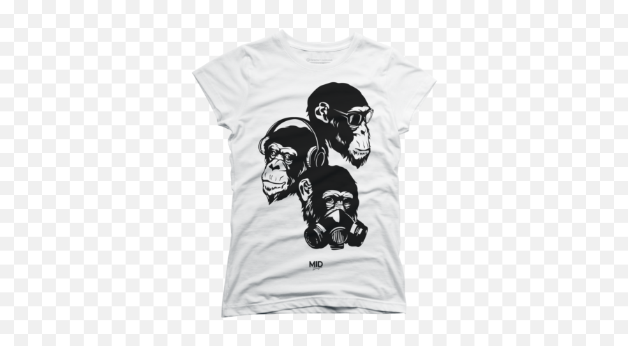 Monkey Womens T - Three Monkeys Art Emoji,War Over Monkey Emojis