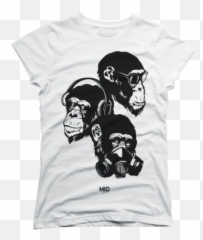 Monkey Womens T - Three Monkeys Art Emoji,War Over Monkey Emojis