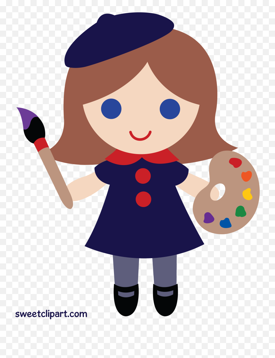 Facebook Clipart Artwork Facebook Artwork Transparent Free - Cute Girl Artist Clipart Emoji,Mary Poppins Emoji