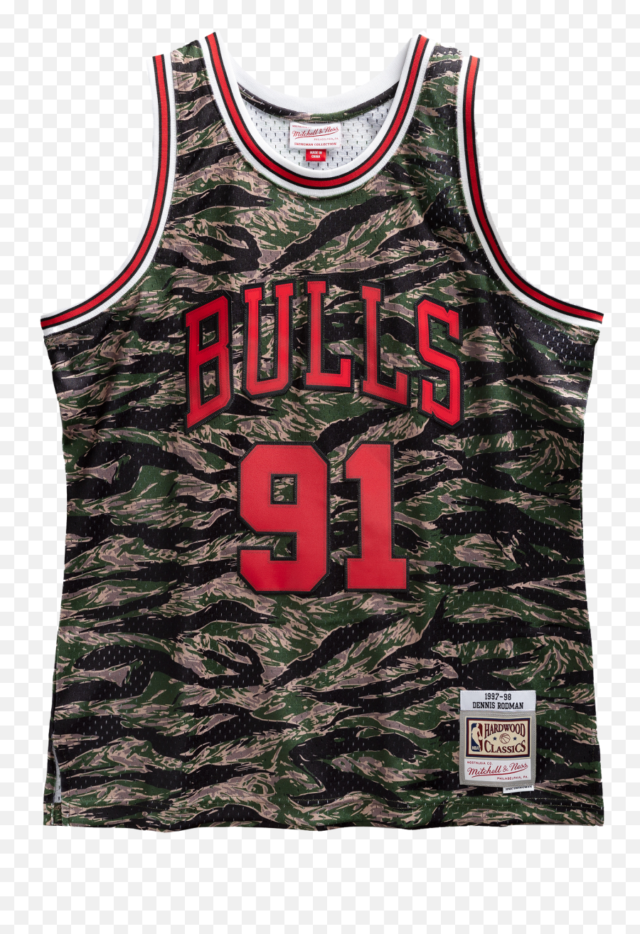 Tiger Camo Swingman Jersey Dennis - Mitchell Ness Emoji,Rodman Emotion Card