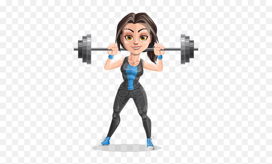 Vector Cartoon Characters - Women Weight Lifter Cartoon Png Emoji,Wimpy Weightlifting Girl Emoticon