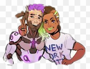 Overwatch Sombra Genji Sticker - Overwatch Sombra And Genji Emoji,Overwatch Sombra Emojis