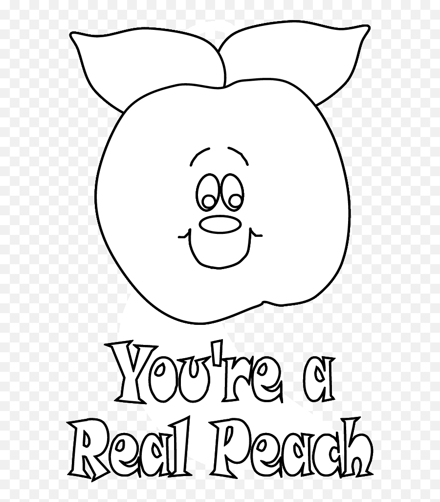 Peach Coloring Pages Fruits Food Peach - Happy Emoji,Pusheen Food Emotions