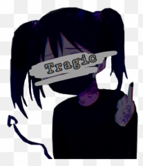 Sadgirl Sticker By - Hair Design Emoji,Flip Off Emoji Text