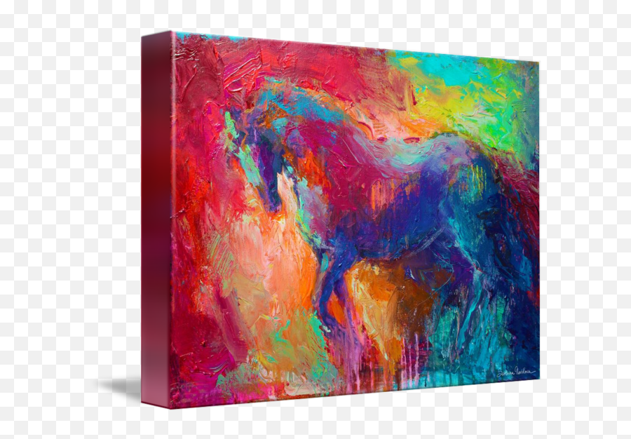 Vibrant Stallion Horse Painting Print By Svetlana Novikova - Contemporary Vibrant Horse Painting Emoji,Emotion Modern Art