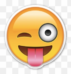 Wink Smiley Emoticon Tongue Emoji - Tongue Out Emoji,Ariel Emoji
