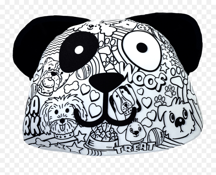 Dog Color Me Pillow - Doodle Emoji,Black And White Iphone Emojis Coloring Page