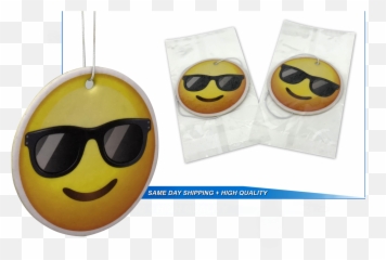 Details About Car Air Freshener 2 Pcs Black Ice And New Car Sun Glasses Emoji - Happy,Glasses Emoji