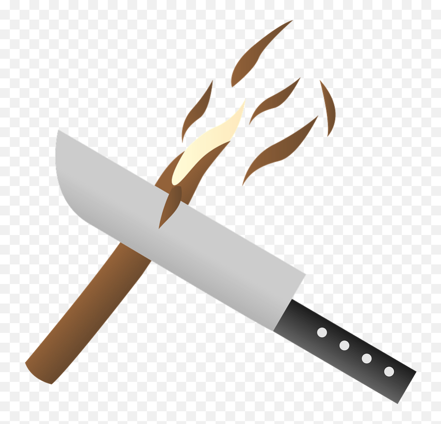 Greater Burdock - Knife Slicing Clipart Free Download Emoji,Fruit Knife Emoji
