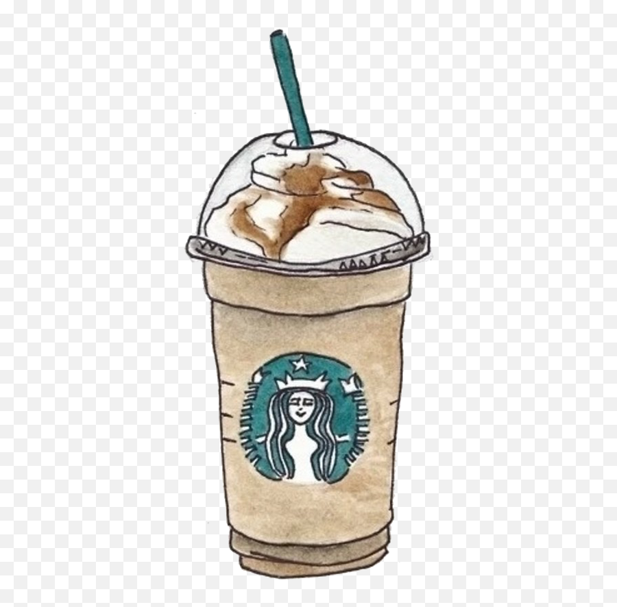 Download Coffee Drink Starbucks Cafe Drawing Hand - Painted Starbucks Drawing Emoji,Soda Cup Emoticon