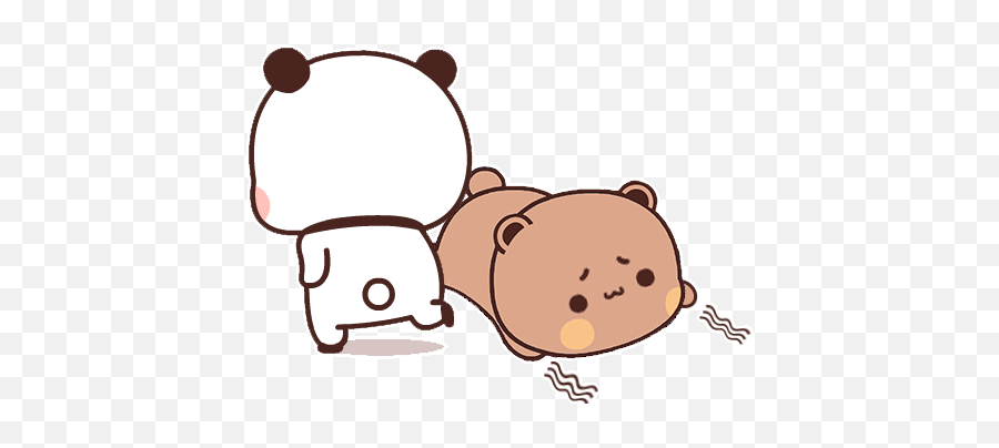 Pin Oleh Riz Di Panda 12 Ilustrasi Lucu Kartun Kartu Lucu - Little Panda Little Bear Gif Emoji,Laying Cat Emoticon