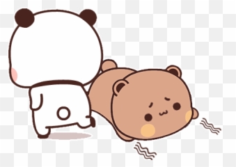 Pin Oleh Riz Di Panda 12 Ilustrasi Lucu Kartun Kartu Lucu - Little Panda Little Bear Gif Emoji,Laying Cat Emoticon