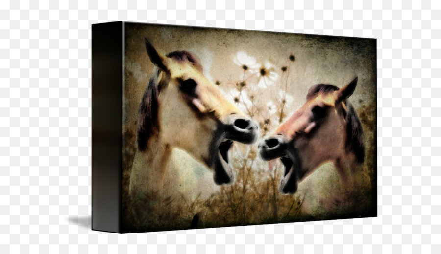 When Horses Conspire - Picture Frame Emoji,Emotions Of Art ''horses''