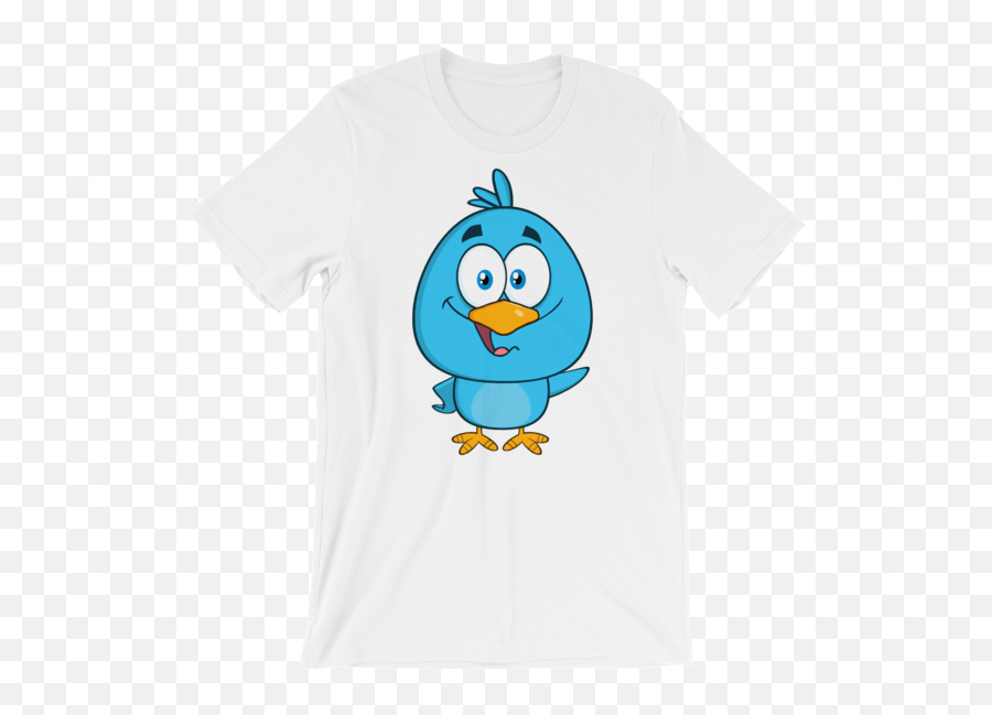 Funny Blue Bird Short Sleeve T - Minimalist Design For Tshirt Emoji,Mail Bird Emoticon