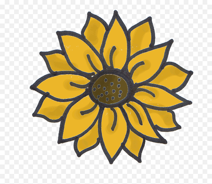 1005299 Emoji Clipart Sunflower - Sunflowers Easy To Draw,Sunflower Emoji