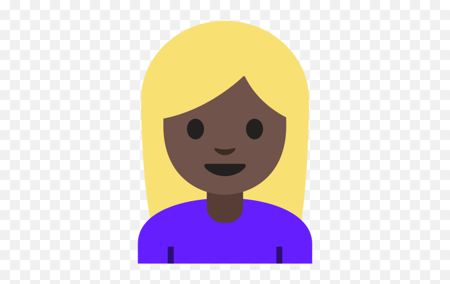 Dark Skin Tone Blond Hair Emoji - Happy,Blonde Emoji