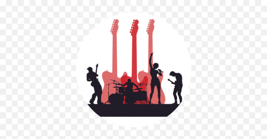 New York City Guitar School Summer Camp - Band Silhouette Emoji,Rock Girl Guitar Emoticon Facebook