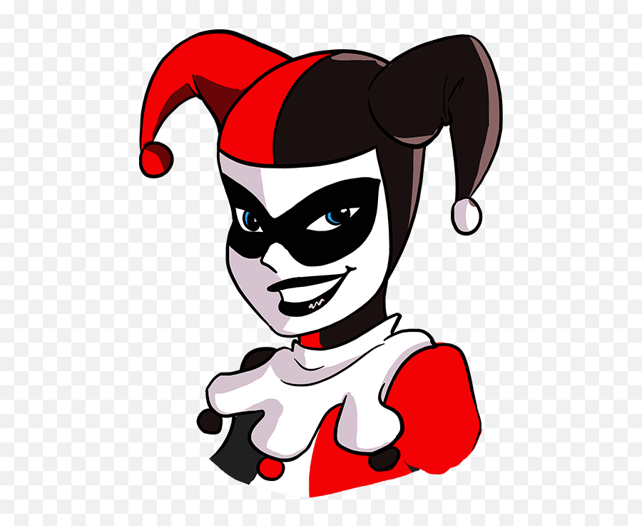 How To Draw Harley Quinn - Harley Quinn Drawing Emoji,The Emojis Harley Quinn Drawings