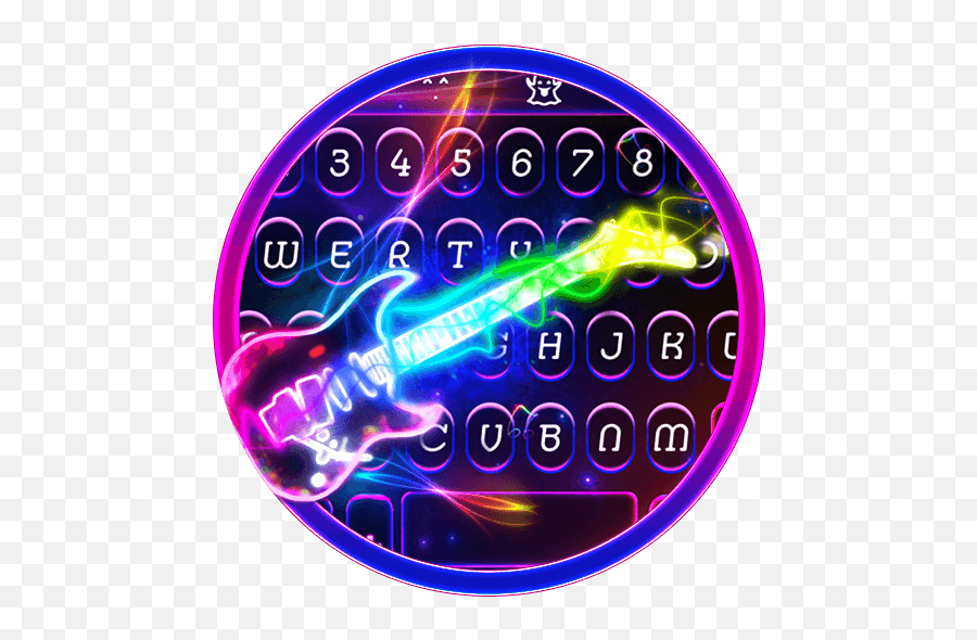 Neon Guitar Keyboard Skin - Dot Emoji,Guitar Emoji Png
