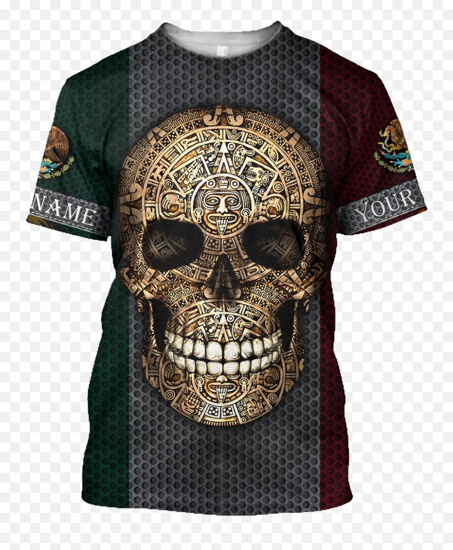 Aztec Mexican Skull 3d All Over Printed Shirts Jj26052101 Nt Emoji,Urban Sexy Money Emojis