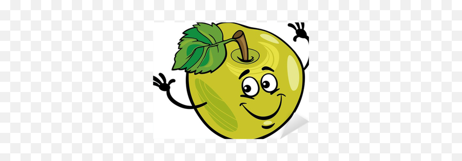 Funny Apple Fruit Cartoon Illustration Sticker U2022 Pixers Emoji,Emoticon Apple Green