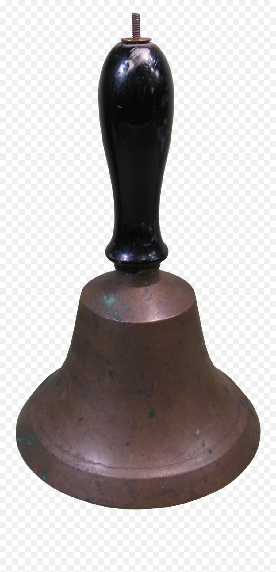 19th Century Brass Schoolhouse Bell Wood Handle Copper - Handbell Emoji,Emotion Caddy