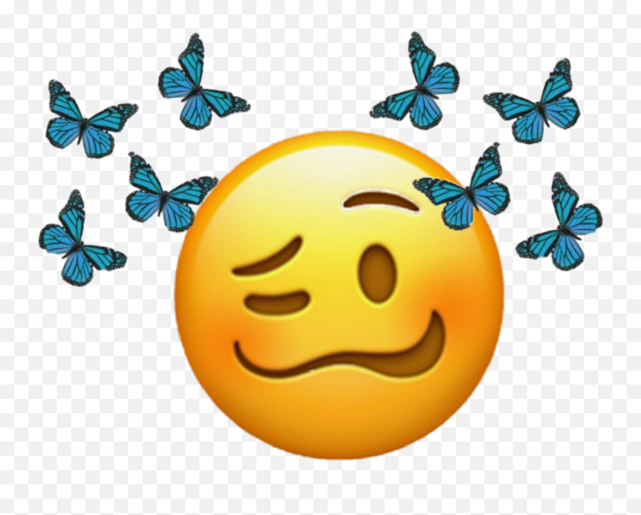 Butterfly Ehhh Bluebutterfly Blue - Happy Emoji,Emoticon Blue Butterfly