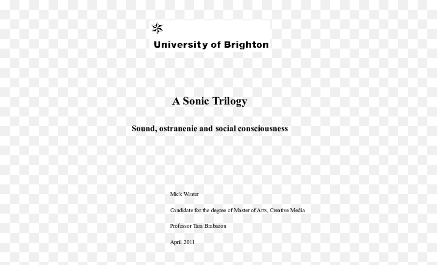 Pdf A Sonic Trilogy Sound Ostranenie And Social - University Of Brighton Emoji,Visual Aids Triger Emotions