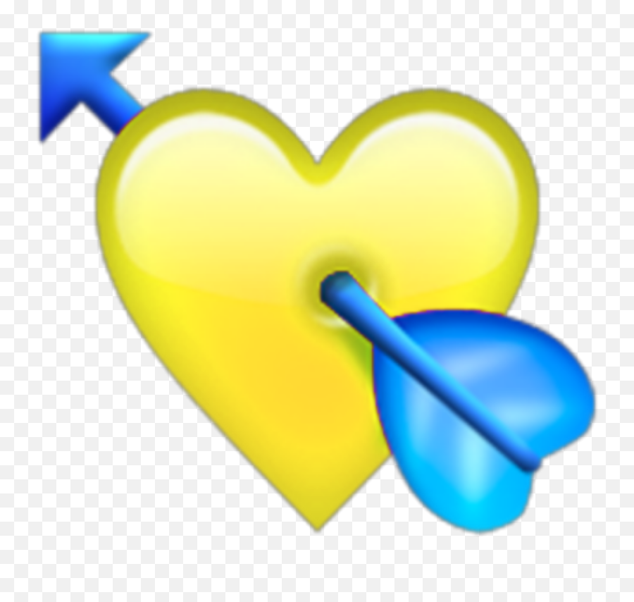 Heart Coração Amarelo Sticker By Walpaper E Tudo - Blue And Green Love Heart Emoji,Emojis Walpaper