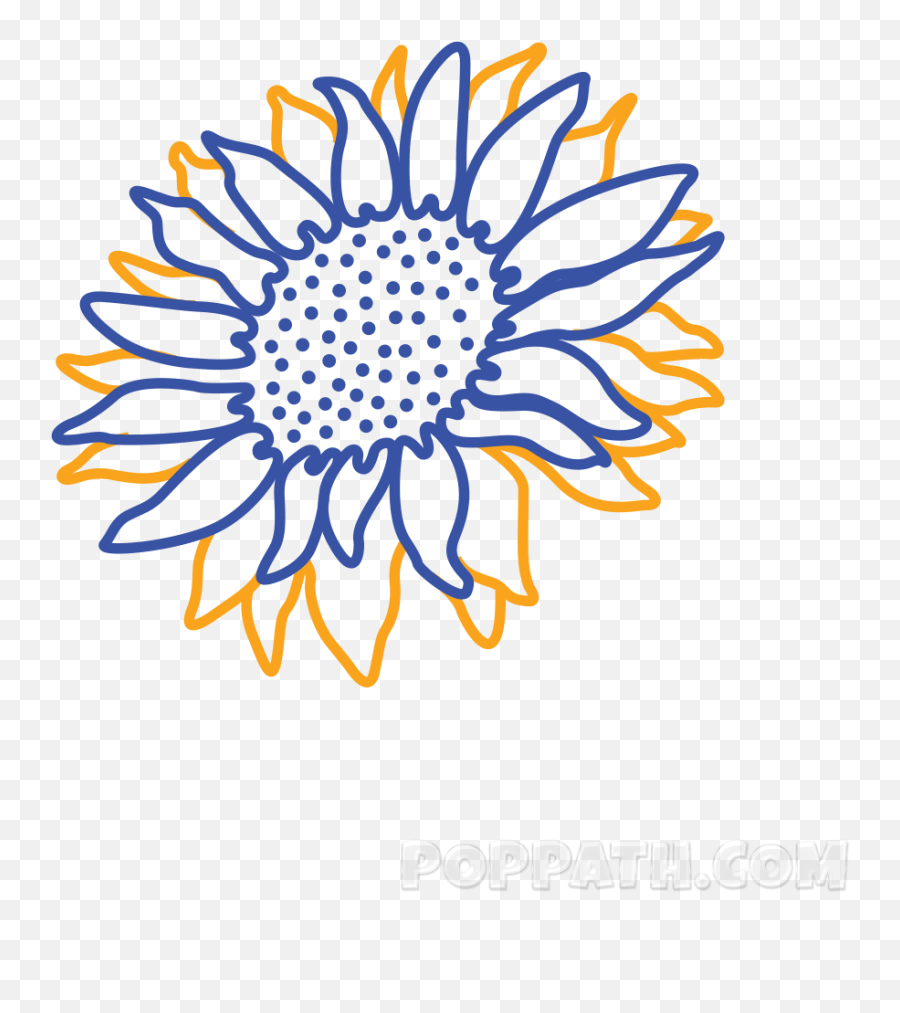 Sunflower Drawing Transparent Png - Clipart Simple Cartoon Sunflower Emoji,Sunflower Emoji