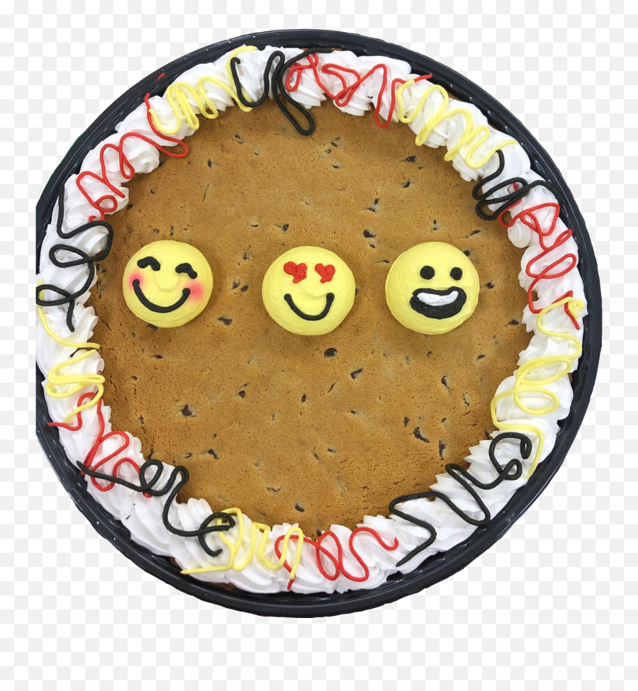 Jumbo Chocolate Chip Cookie Cake - Happy Emoji,Cake Emoji