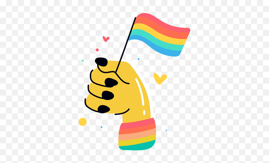 Hand Waving Lgbtq Flag Sticker - Vertical Emoji,Waving Hand Emoji Vector