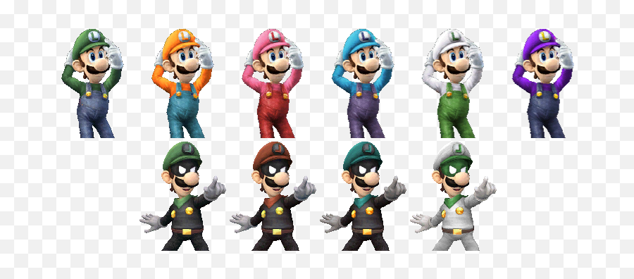 40f Replace Drag Luigi With Classic Luigi Costumes Brawl - Brawl Luigi Alts Emoji,Olimar Showing Emotion