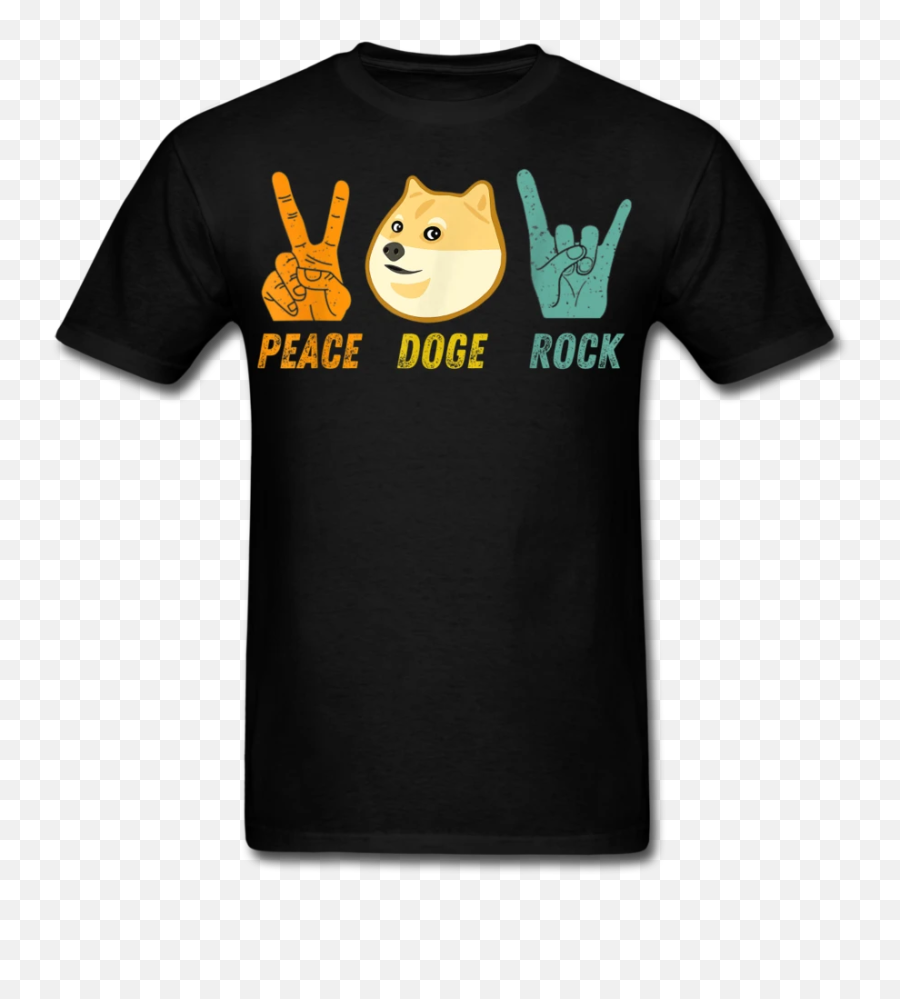 Dogecoin Shirt Peace Doge Rock Hodl Tshirt Hodl Dogecoin T - Cern T Shirt Emoji,100 And Peace Emoticon