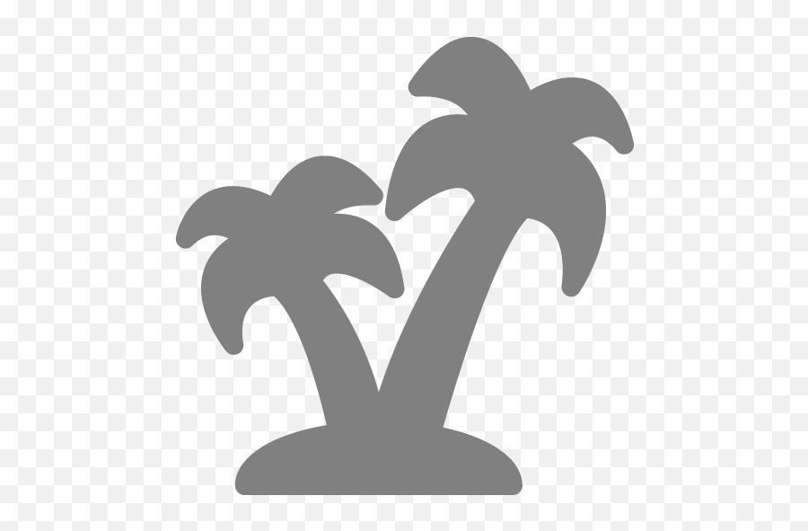 Gray Palm Tree 2 Icon - Palm Tree Icon Gray Emoji,Palm Tree Emoticons