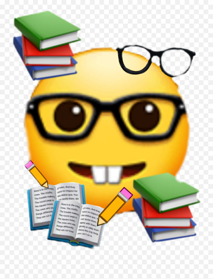 Emoji Sticker By Follow For Follow - Happy,Nerd In Emoji