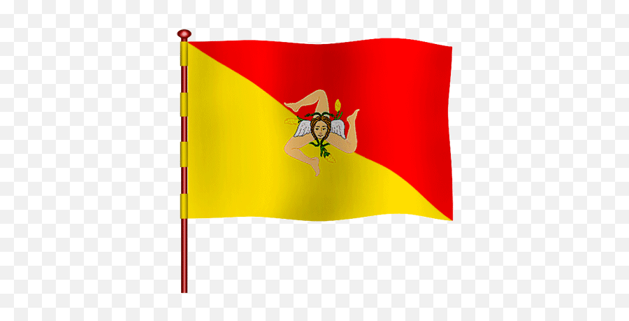 Gif Bandiera Della Sicilia Trinacria - Sicilian Flag Flying Gif Emoji,Emoticon Bandiere