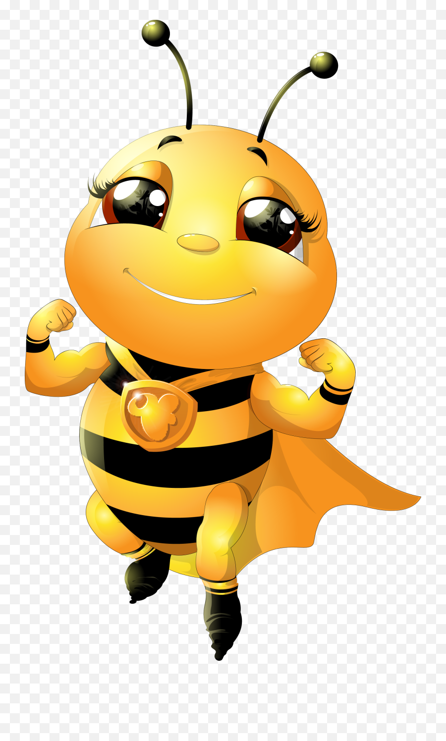 Mq Bee Bees Honey Superman Cartoon - Cute Bee White Background Emoji,Honey Bee Emoji