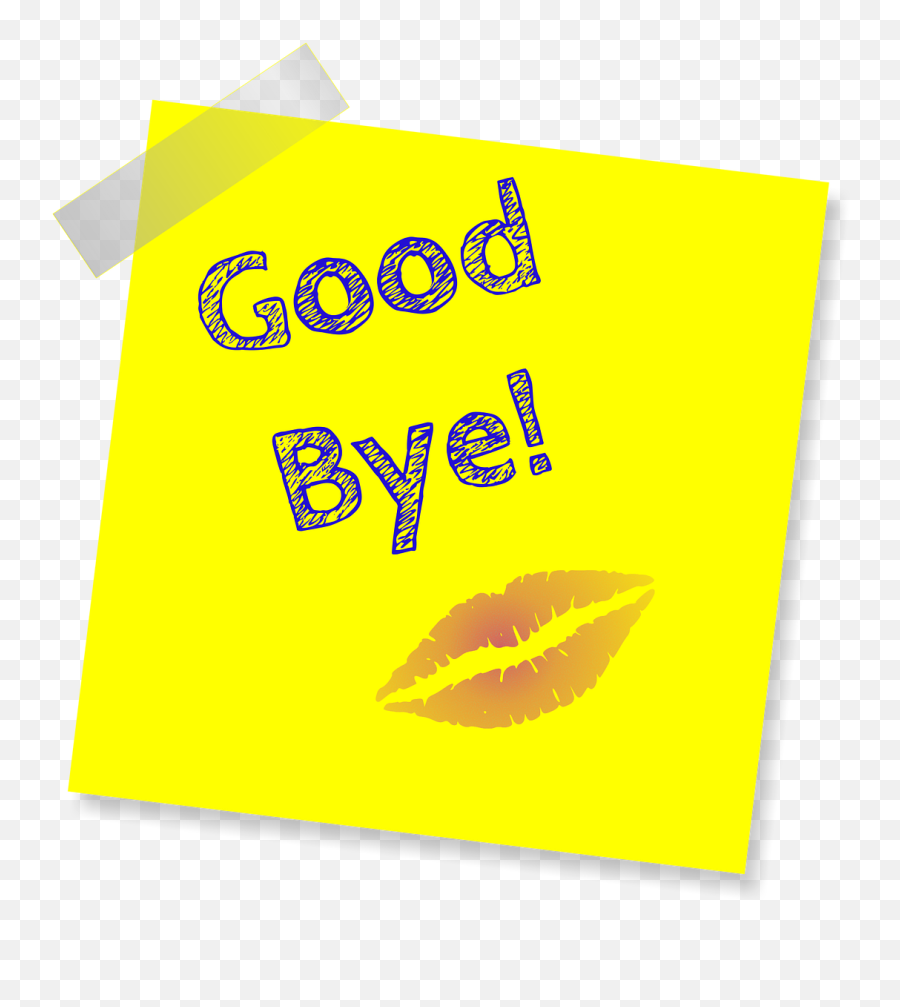 Free Photo Kiss Good Bye Lips Sign Sticker Bye Note Yellow - Horizontal Emoji,Emoji Beso